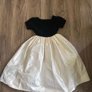 Susanne Lively Black velvet white taffeta Dress 8
